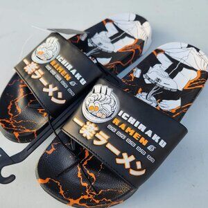 NEW Naruto Anime Ramen Men’s Size 7 Slippers Sandals Slides Shippuden Ichiraku R